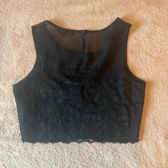 Soprano Black Lace Sleeveless Top - Picture 8 of 11